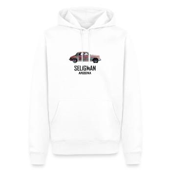 Old car in Seligman in Arizona, US Road 66 - Men’s Premium Organic Hoodie - white - Front - Nico (187cm)