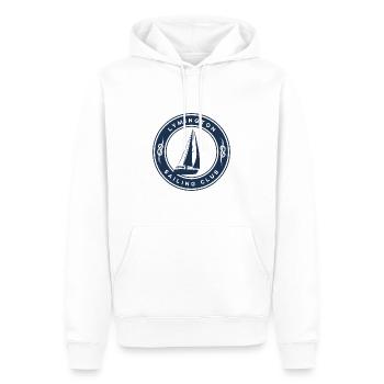 Lymington voilier - Sweat à capuche Premium bio Homme - blanc - Devant - Nico (187cm)