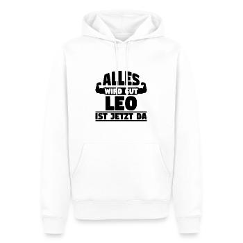 Alles wird gut Leo ist jetzt da - Männer Premium Bio Hoodie - Weiß - Vorne - Nico (187cm)