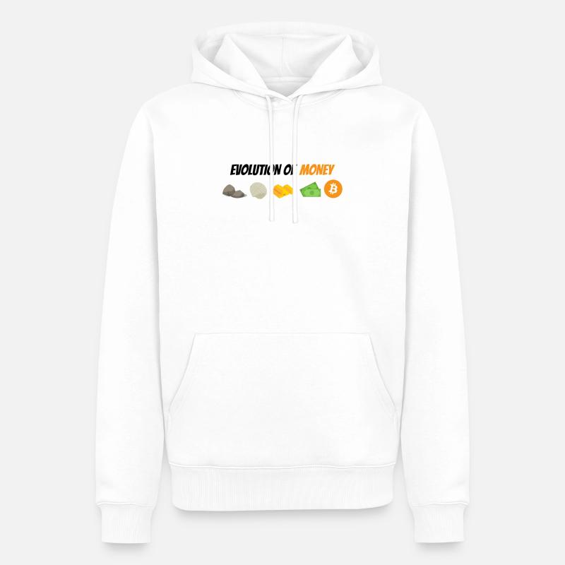 Evolution des Geldes - Männer Premium Bio Hoodie - Weiß