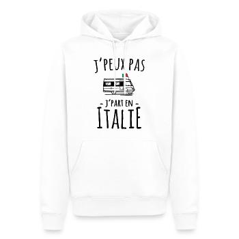 J'peux pas je part en italie - cadeau voyage - Sweat à capuche Premium bio Homme - blanc - Devant - Nico (187cm)