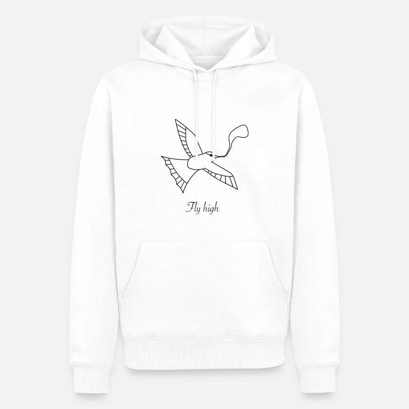 FlyHigh - Männer Premium Bio Hoodie - Weiß