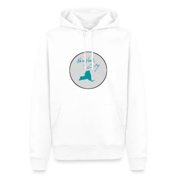 New York Design - Men’s Premium Organic Hoodie - white - Front - Nico (187cm)