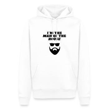 I ́M THE MAN OF THE HOUSE - Men’s Premium Organic Hoodie - white - Front - Nico (187cm)