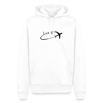 love you - Männer Premium Bio Hoodie - Weiß - Vorne - Nico (187cm)