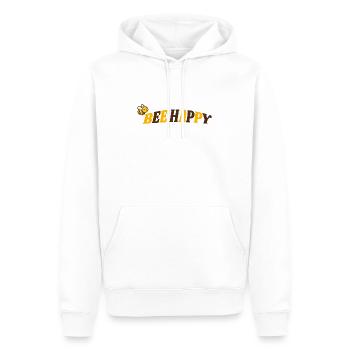 Bee Happy - Men’s Premium Organic Hoodie - white - Front - Nico (187cm)