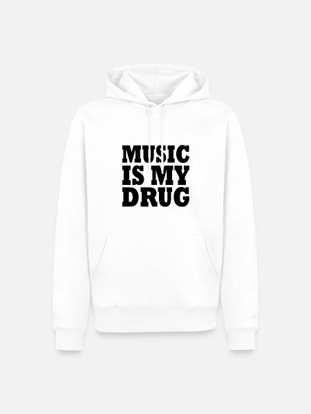 music is my drug - Männer Premium Bio Hoodie - Weiß