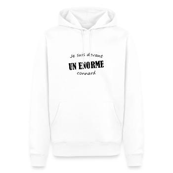 je suis devant un énorme connard - Sweat à capuche Premium bio Homme - blanc - Devant - Nico (187cm)