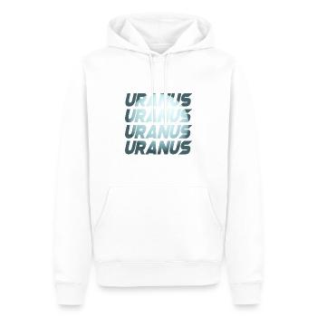 Uranus Design - Männer Premium Bio Hoodie - Weiß - Vorne - Nico (187cm)