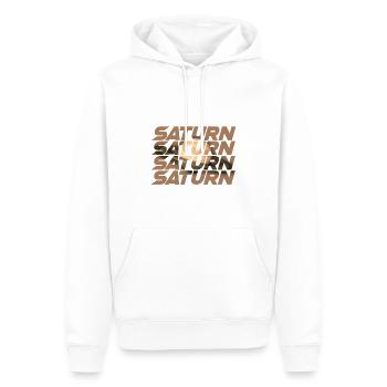 Saturn Design - Männer Premium Bio Hoodie - Weiß - Vorne - Nico (187cm)