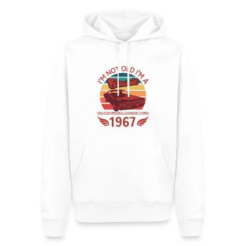 Ich bin nicht alt, ich bin ein Klassiker - Männer Premium Bio Hoodie - Weiß - Vorne - Nico (187cm)