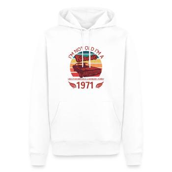 Ich bin nicht alt, ich bin ein Klassiker - Männer Premium Bio Hoodie - Weiß - Vorne - Nico (187cm)