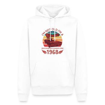 Ich bin nicht alt, ich bin ein Klassiker - Männer Premium Bio Hoodie - Weiß - Vorne - Nico (187cm)