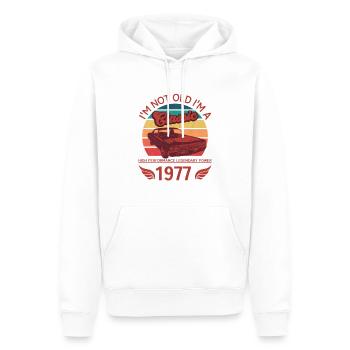 Je ne suis pas vieux je suis un classique - Sweat à capuche Premium bio Homme - blanc - Devant - Nico (187cm)