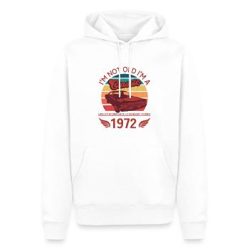 Ich bin nicht alt, ich bin ein Klassiker - Männer Premium Bio Hoodie - Weiß - Vorne - Nico (187cm)