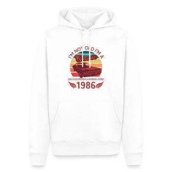 Ich bin nicht alt, ich bin ein Klassiker - Männer Premium Bio Hoodie - Weiß - Vorne - Nico (187cm)