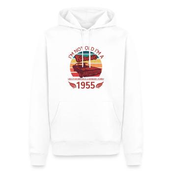 Ich bin nicht alt, ich bin ein Klassiker - Männer Premium Bio Hoodie - Weiß - Vorne - Nico (187cm)