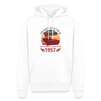 Ich bin nicht alt, ich bin ein Klassiker - Männer Premium Bio Hoodie - Weiß - Vorne - Nico (187cm)