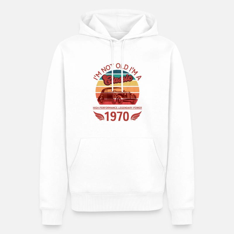 Je ne suis pas vieux - Sweat à capuche Premium bio Homme - blanc