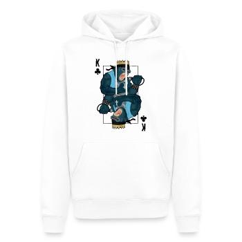Rap King - Sweat à capuche Premium bio Homme - blanc - Devant - Nico (187cm)