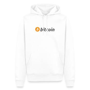 Logo BTC – Symbole Bitcoin - Sweat à capuche Premium bio Homme - blanc - Devant - Nico (187cm)