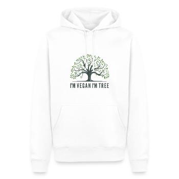 I M VEGAN I M TREE - Sweat à capuche Premium bio Homme - blanc - Devant - Nico (187cm)