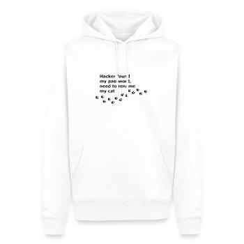 Hacker found my password, need to rename my cat. - Sweat à capuche Premium bio Homme - blanc - Devant - Nico (187cm)