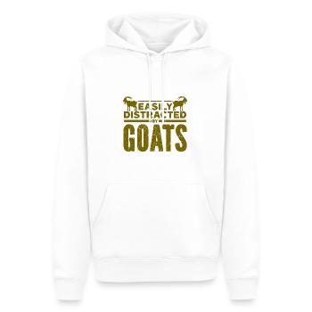 Chèvre - Mâle - Chèvre - Ferme - Zoo - Vacances - Sweat à capuche Premium bio Homme - blanc - Devant - Nico (187cm)