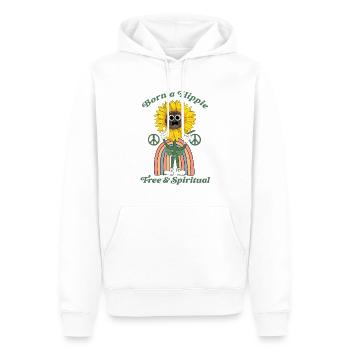 Born Hippie Sunflower - Men’s Premium Organic Hoodie - white - Front - Nico (187cm)