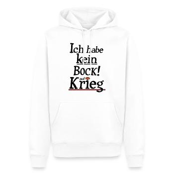 Kein Bock auf Krieg - Männer Premium Bio Hoodie - Weiß - Vorne - Nico (187cm)