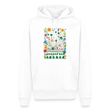 2024 NATURPARK HOHE MARK WSSNDRF trans - Männer Premium Bio Hoodie - Weiß - Vorne - Nico (187cm)