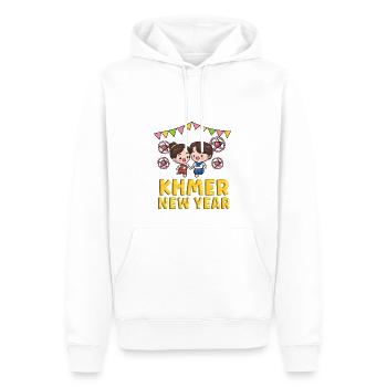 Cambodge Khmer Nouvel An Choul Chnam I Cadeau - Sweat à capuche Premium bio Homme - blanc - Devant - Nico (187cm)
