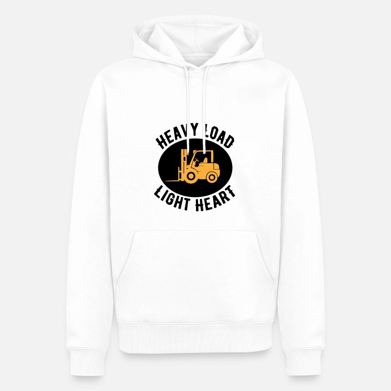 Gabelstapler Angebot Heavy - Männer Premium Bio Hoodie - Weiß