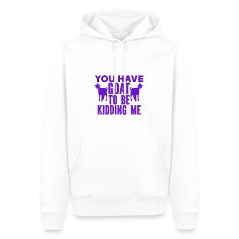 Ziege - Bock - Geiß - Bauernhof - Zoo - Urlaub - Männer Premium Bio Hoodie - Weiß - Vorne - Nico (187cm)