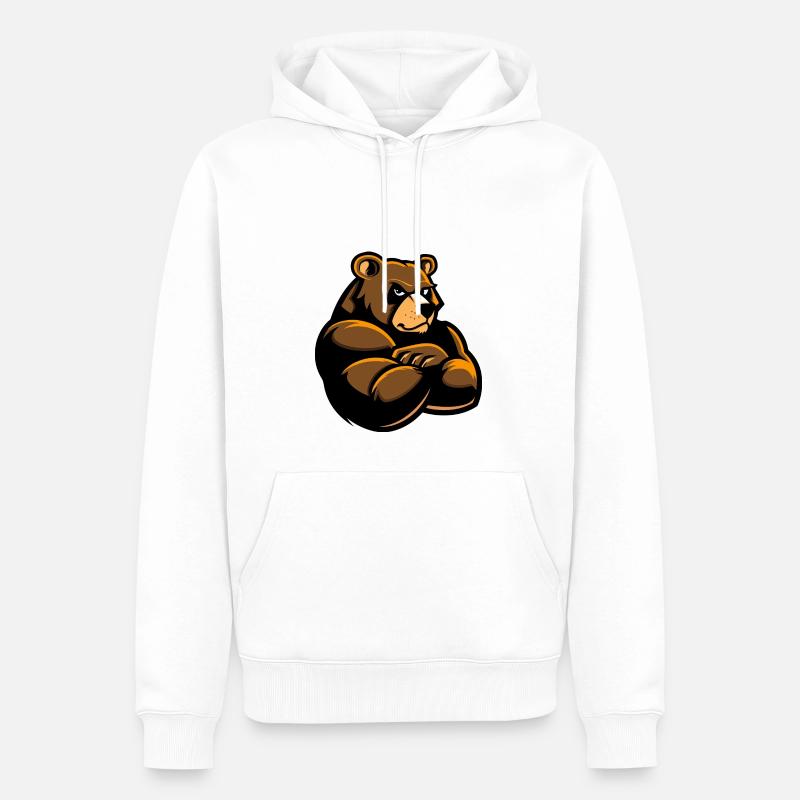 Bär Comic - Männer Premium Bio Hoodie - Weiß