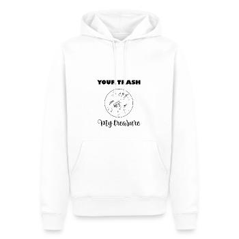 Dein Müll, mein Schatz - Männer Premium Bio Hoodie - Weiß - Vorne - Nico (187cm)