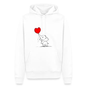Elefant Herzballon - Männer Premium Bio Hoodie - Weiß - Vorne - Nico (187cm)