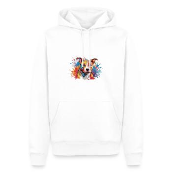 Mode für Hundefreunde – Zeige Liebe zu Pitbulls - Männer Premium Bio Hoodie - Weiß - Vorne - Nico (187cm)