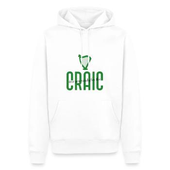 St Patrick day 'craic' green design - Men’s Premium Organic Hoodie - white - Front - Nico (187cm)