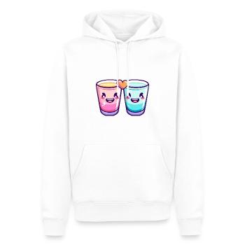 Tequila Shots Kurze Paar Liebe Herz Valentinstag - Männer Premium Bio Hoodie - Weiß - Vorne - Nico (187cm)