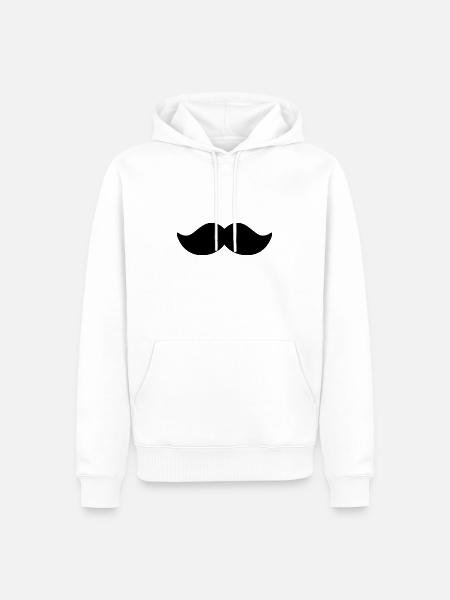 Schwarzer Schnurrbart Mann November Fahrrad - Männer Premium Bio Hoodie - Weiß