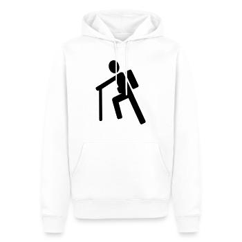 Alpinisme - Escalade - trekking - Sweat à capuche Premium bio Homme - blanc - Devant - Nico (187cm)