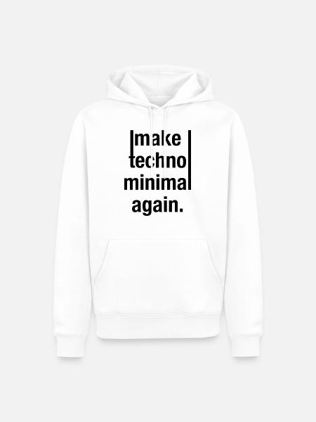 maketechnominimal - Männer Premium Bio Hoodie - Weiß