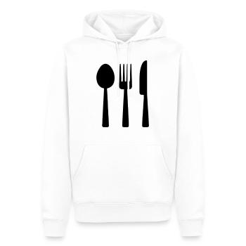Couverts de table - Sweat à capuche Premium bio Homme - blanc - Devant - Nico (187cm)