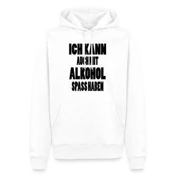 spass - Männer Premium Bio Hoodie - Weiß - Vorne - Nico (187cm)