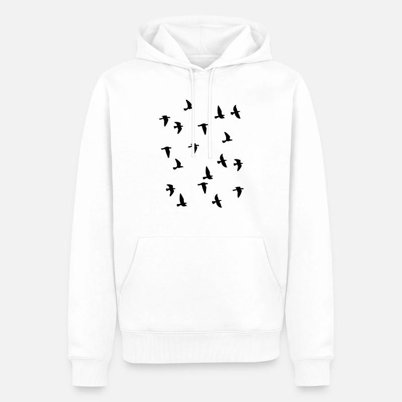 vogelschwarm - Männer Premium Bio Hoodie - Weiß