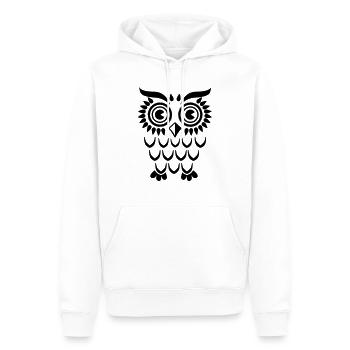 Owl Eule - Sweat à capuche Premium bio Homme - blanc - Devant - Nico (187cm)