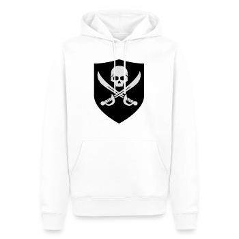 pirat_wappen_f2 - Sweat à capuche Premium bio Homme - blanc - Devant - Nico (187cm)