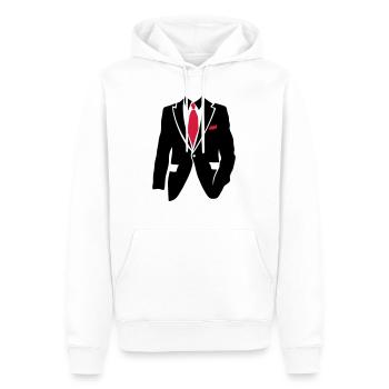 costume cravate business man 2105 - Sweat à capuche Premium bio Homme - blanc - Devant - Nico (187cm)