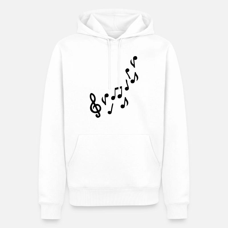 note de musique - Sweat à capuche Premium bio Homme - blanc